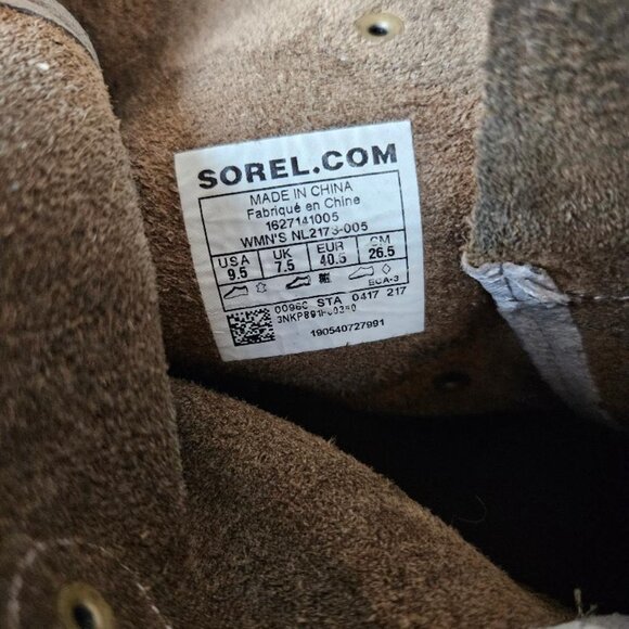 Sorel Joan of Arctic Brown Leather Wedge Boots 9.5 - Picture 7 of 8